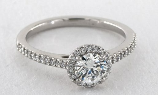 0.80ct Round Cut Diamond in a halo setting