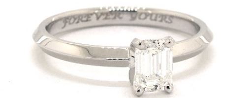 $1000 engagement ring with a half a carat emerald diamond