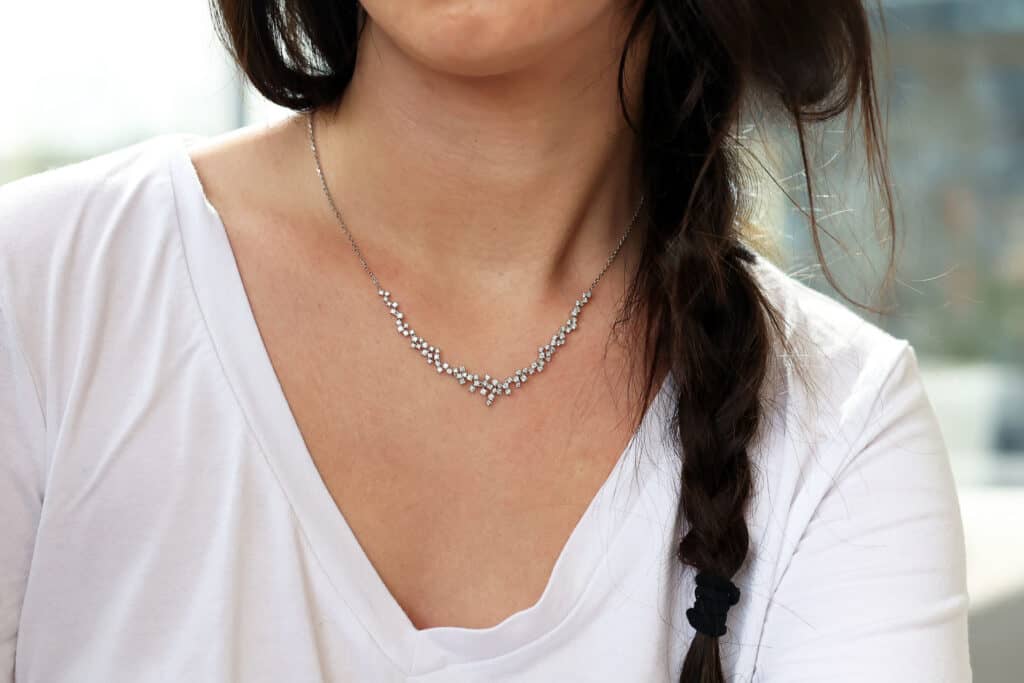 Diamond Scatter "V" Necklace