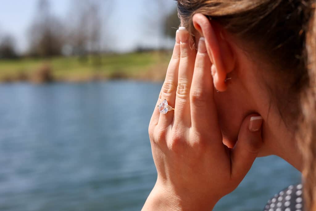 A pear shaped diamond ring 