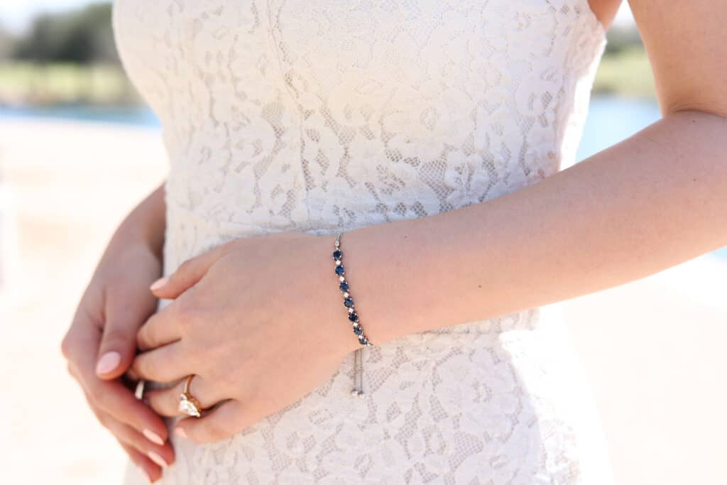 Sapphire and diamond bolo bracelet