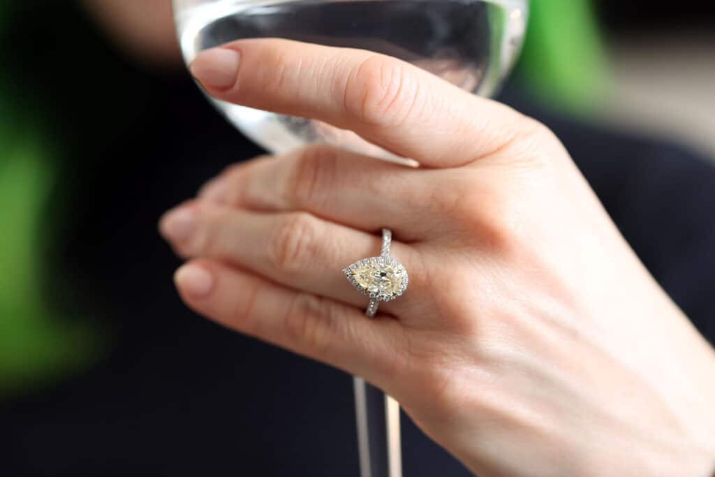 Fancy Yellow Pear Shape Halo