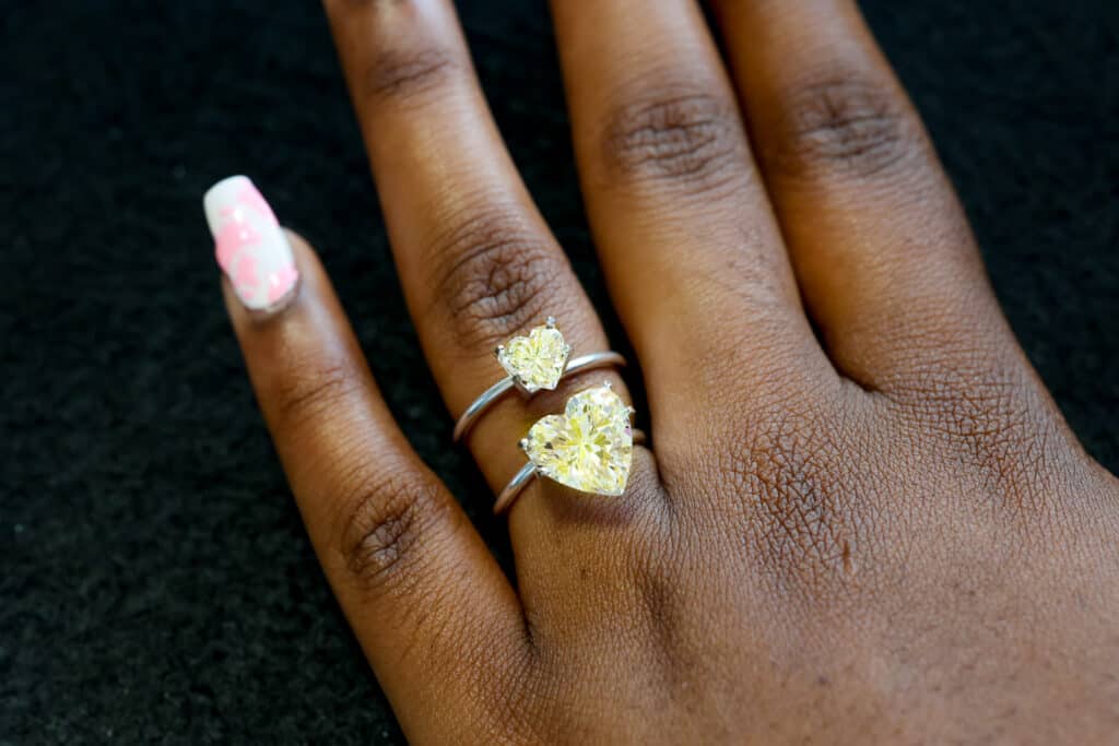 Yellow Heart Shape diamonds