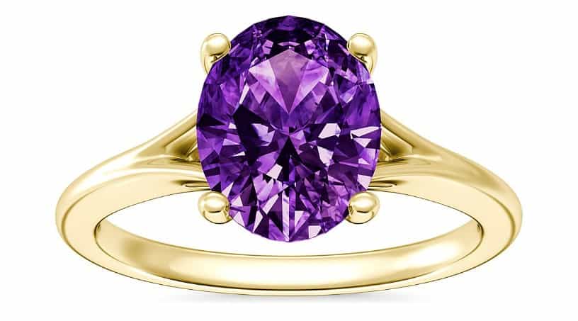 Amethyst Solitaire Engagement Ring