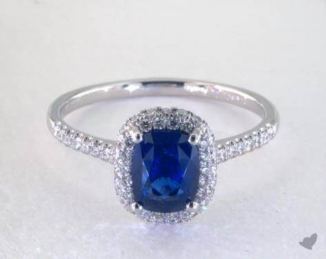 1.83 Carat Blue Sapphire Cushion Cut Engagement Ring from James Allen