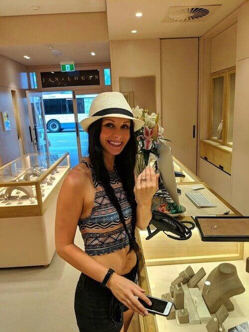 Trying on a Ring at Jan Logan Brisbane