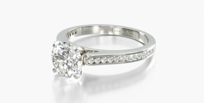 Channel set engagement ring