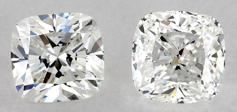 Cushion cut types compared with each other