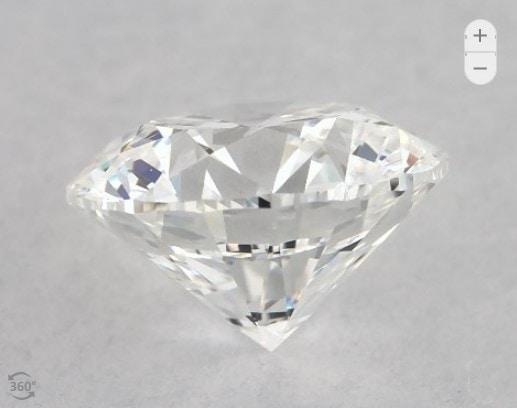 D color diamond viewed from the side