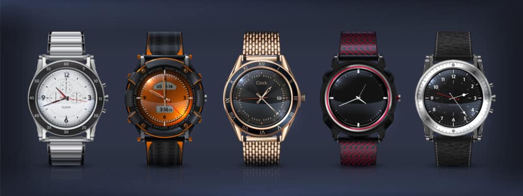 A pallete of different luxury watches 