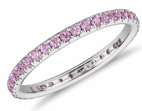 Riviera Pavé Pink Sapphire Eternity Ring
