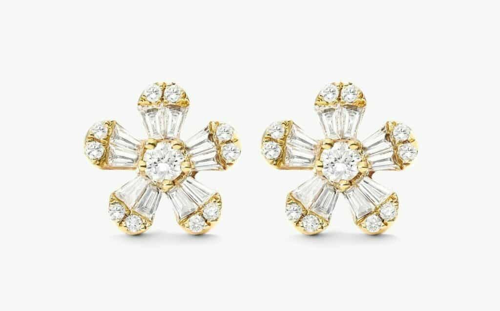 iamond Flower Earrings