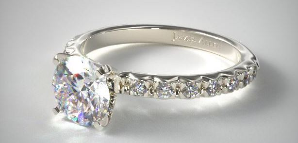 French pave engagement ring setting