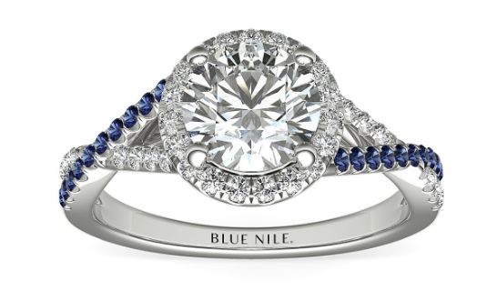 Sapphire Twist Engagement Ring