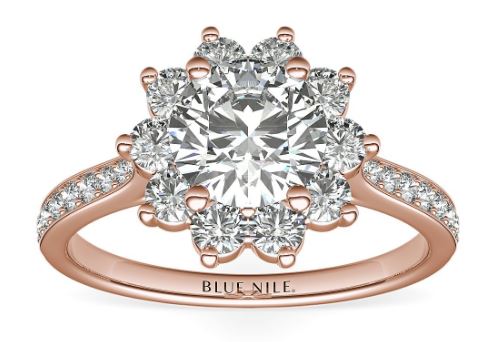 Floral Halo Engagement Ring