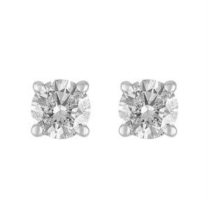 Certified 14k White Gold Diamond with Screw Back and Post Stud Earrings