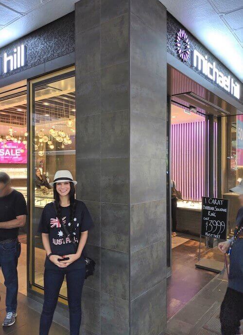 Outside Michael Hill in Melbourne