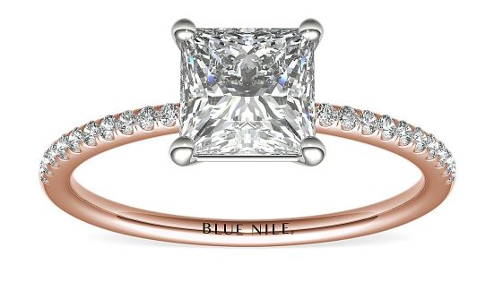 Micro pave engagement ring setting