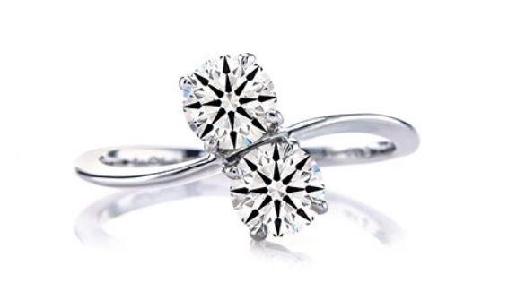 Modern Engagement Ring with Two Center Diamonds