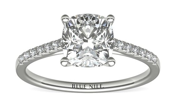 Cathedral Pavé Diamond Engagement Ring