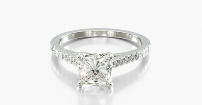 Petite Pavé Cathedral Engagement Ring
