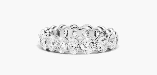 Natural Fancy Yellow Diamond Eternity Ring Oval-Round Cut Diamond eternity ring