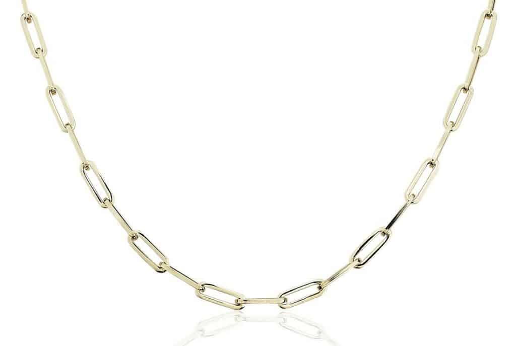 yellow gold Paperclip Necklace