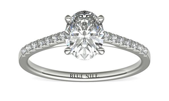 petite pave engagement ring setting