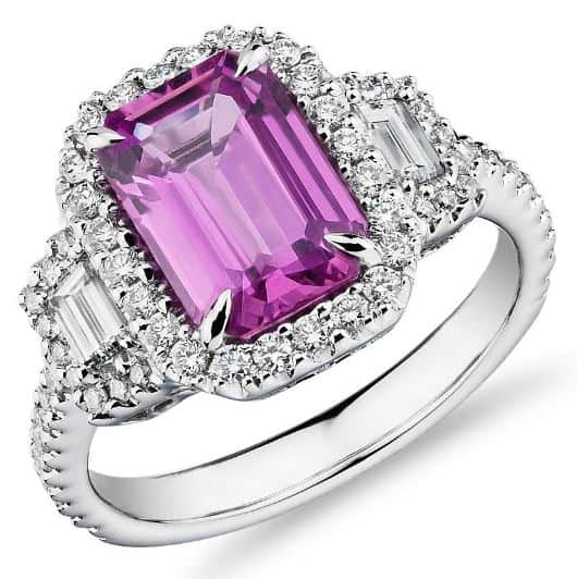 Emerald-Cut Pink Sapphire Ring