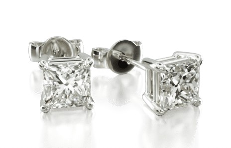 Princess Cut stud earrings
