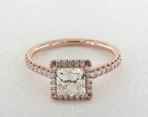 Princess Cut Diamond with Rose Gold Ring