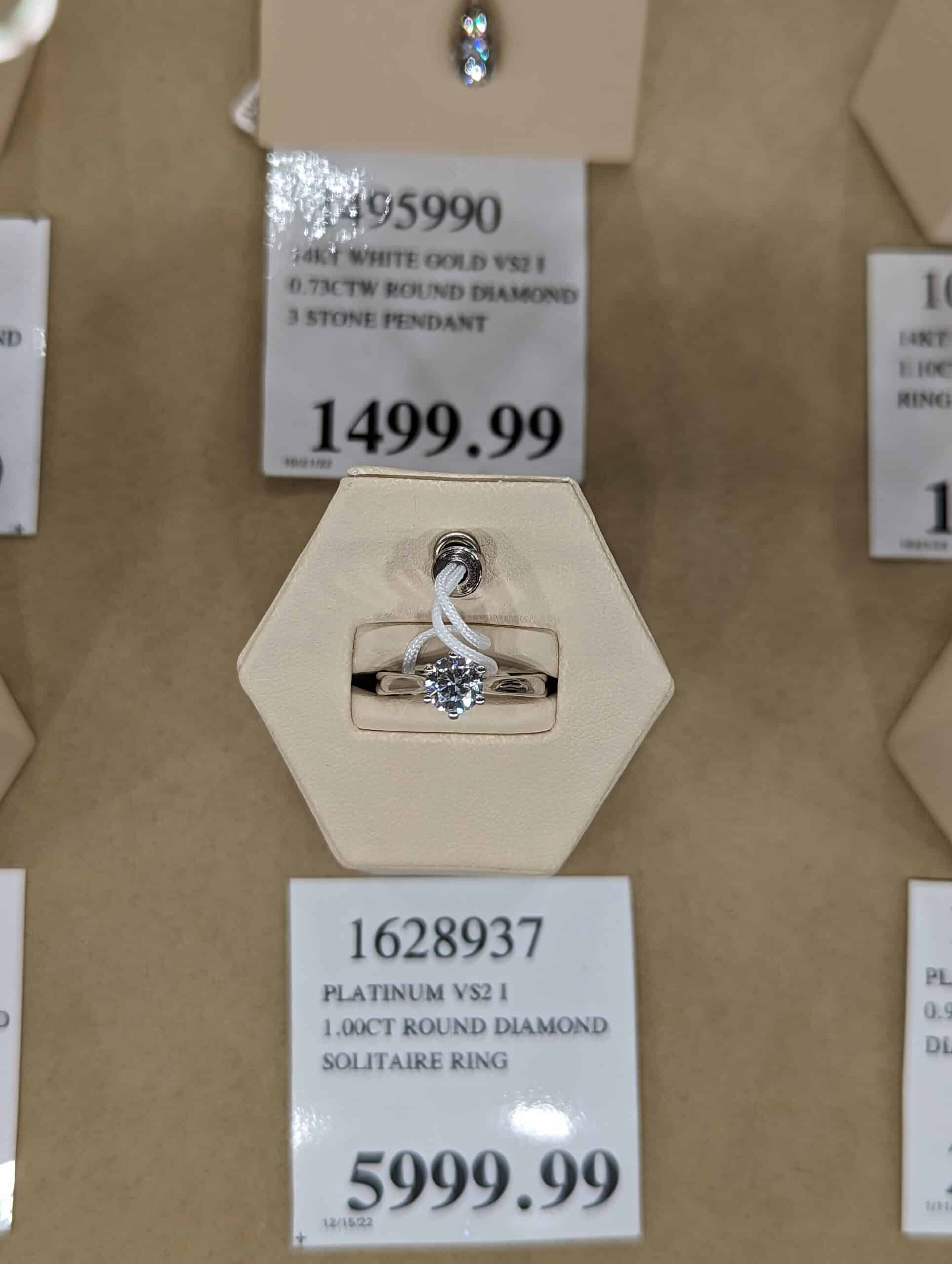 A solitaire engagement ring from Costco