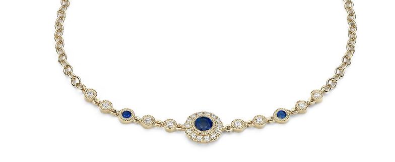 Sapphire and Diamond Vintage Inspired Bracelet