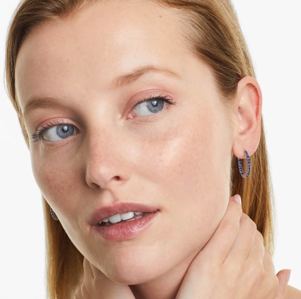 Sapphire Trellis Inside Out Oval Hoops