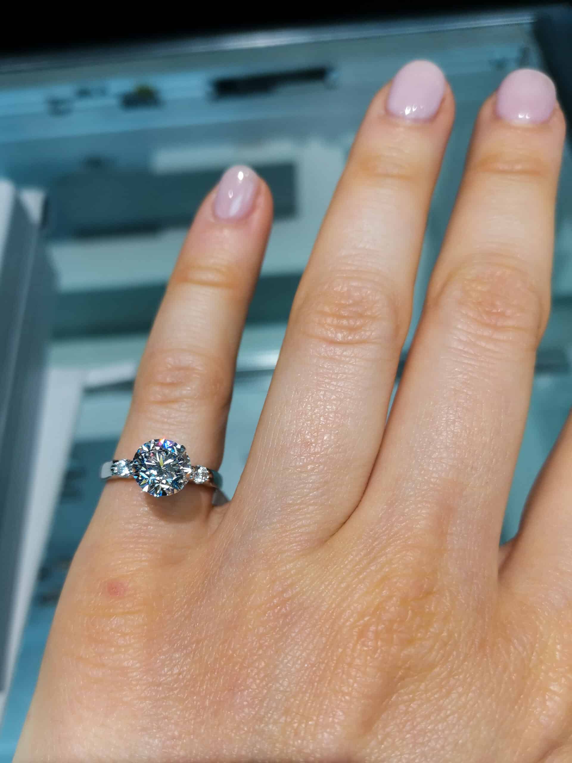 A 2ct Round cut diamond from Shane Co.