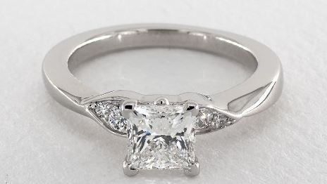 1 Carat Side Stone Engagement Ring in 18K White Gold from James Allen