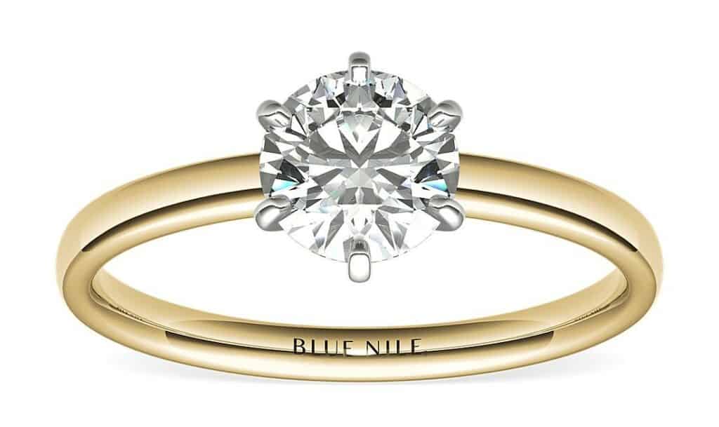 Six -Prong Yellow gold Solitaire Engagement Ring