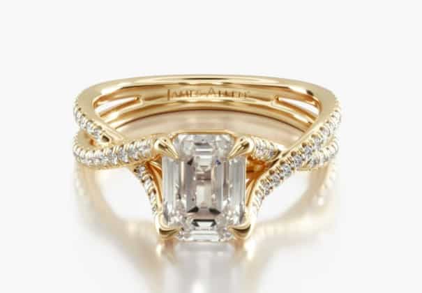 Twisted pavé diamodn ring