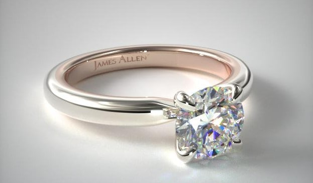 Two-Tone Comfort Fit Solitaire Engagement Ring