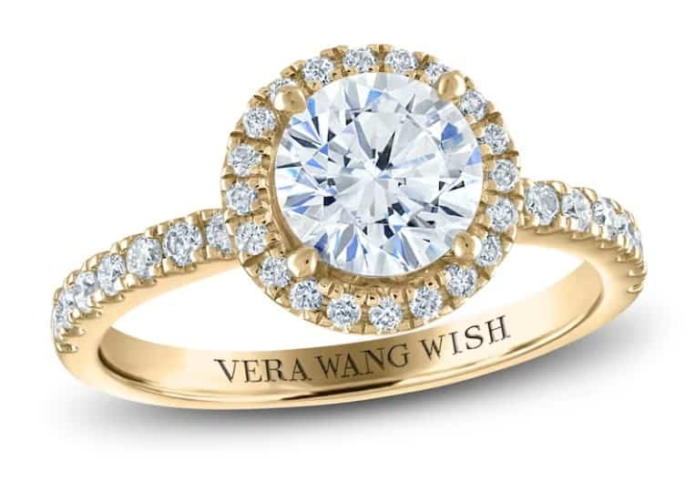 Vera Wang yellow gold halo ring