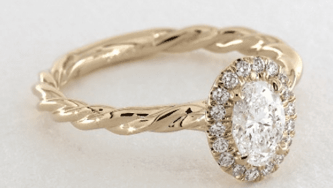 twisted cabled yellow gold oval ring