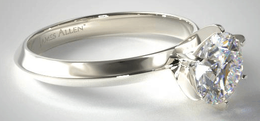 white gold proesentation Six Prong Solitaire Setting