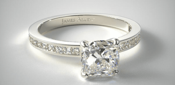 Princess cut channel set ring