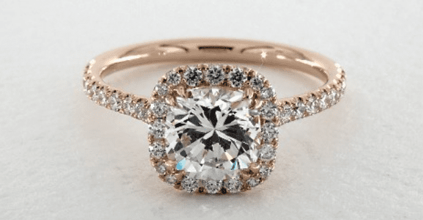 decorative halo engagement ring