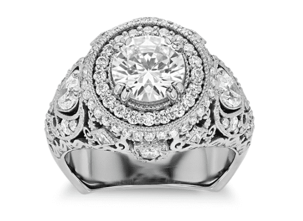 Bella Vaughan Trinity Halo Diamond Engagement Ring