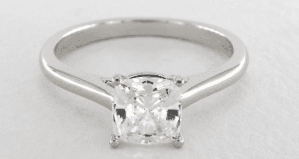 Cushion solitaire setting by Jeff Cooper