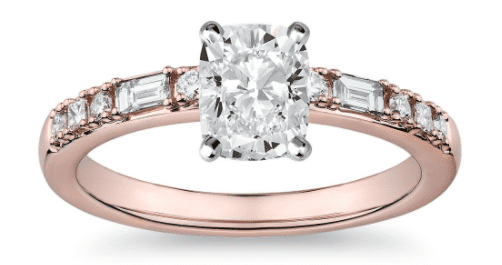 Dot Dash side stone ring