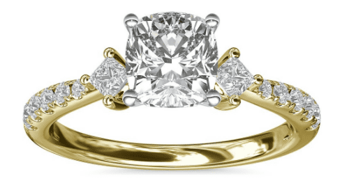 East-west side stone ring