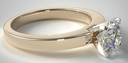 18K Yellow gold Flat Edged Solitaire Setting from James Allen