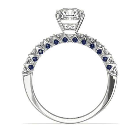 hidden sapphire and diamond pave ring